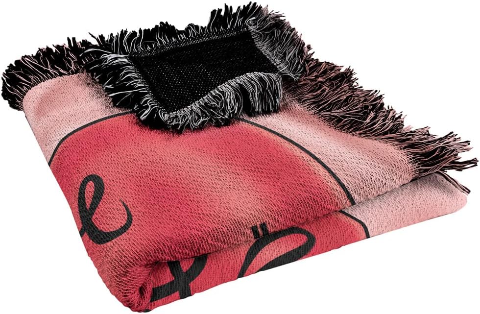 LOGOVISION I Love Lucy Blanket, 50"x60" 3D Logo Woven Tapestry Cotton Blend Fringed Throw