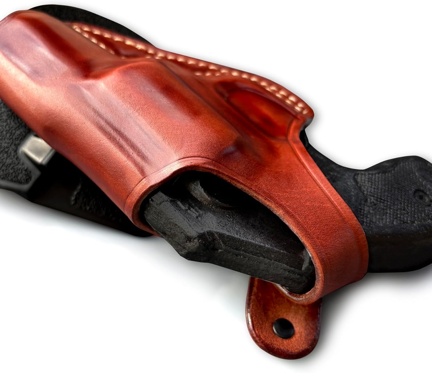 Masc Thumb Break Leather Paddle Holster, Fits K6S 357 Magnum DA/SA 2" Barrel, Right Hand Draw, Brown Color #1405#