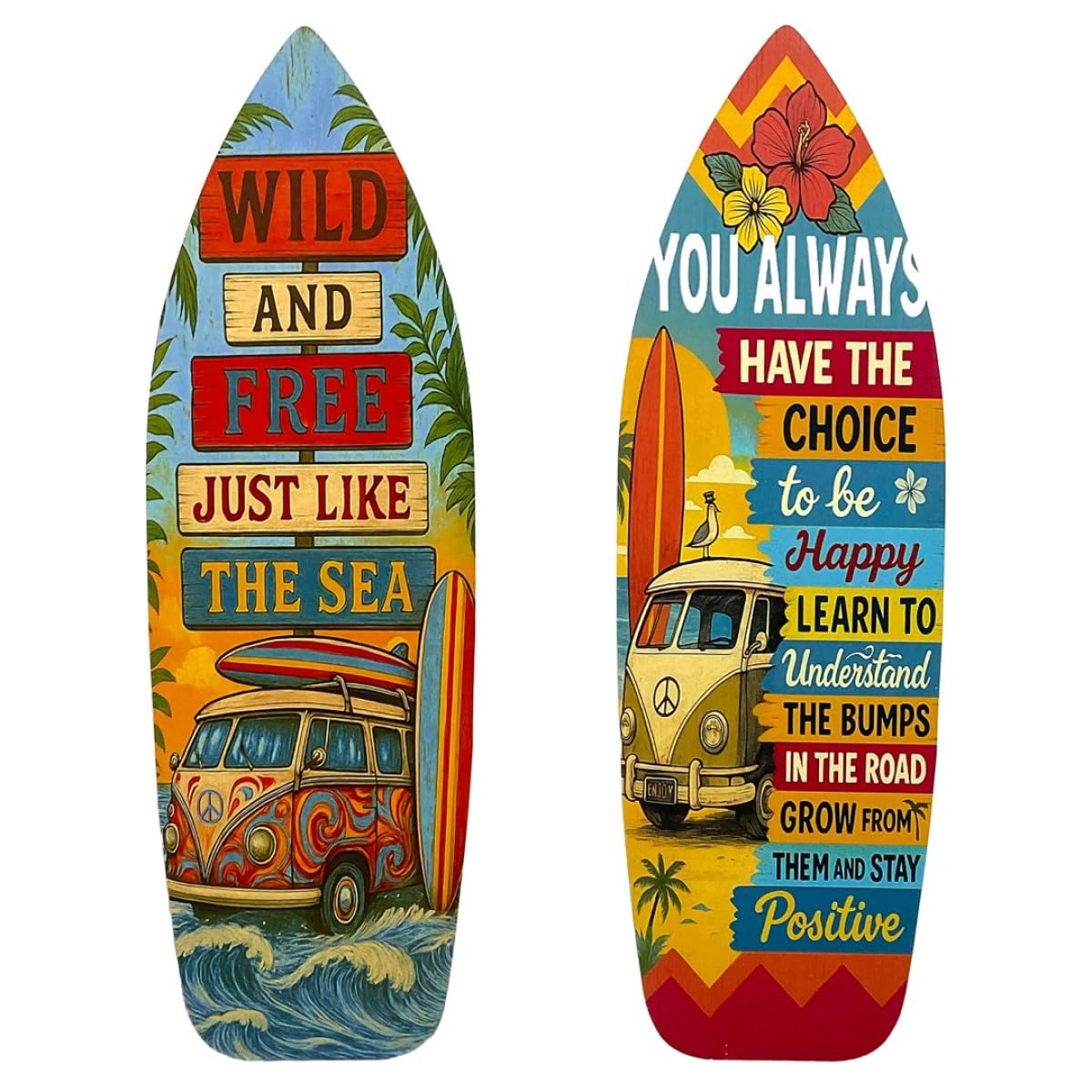 Décoration bois de qualité supérieure planche de surf 75 cm - 2
