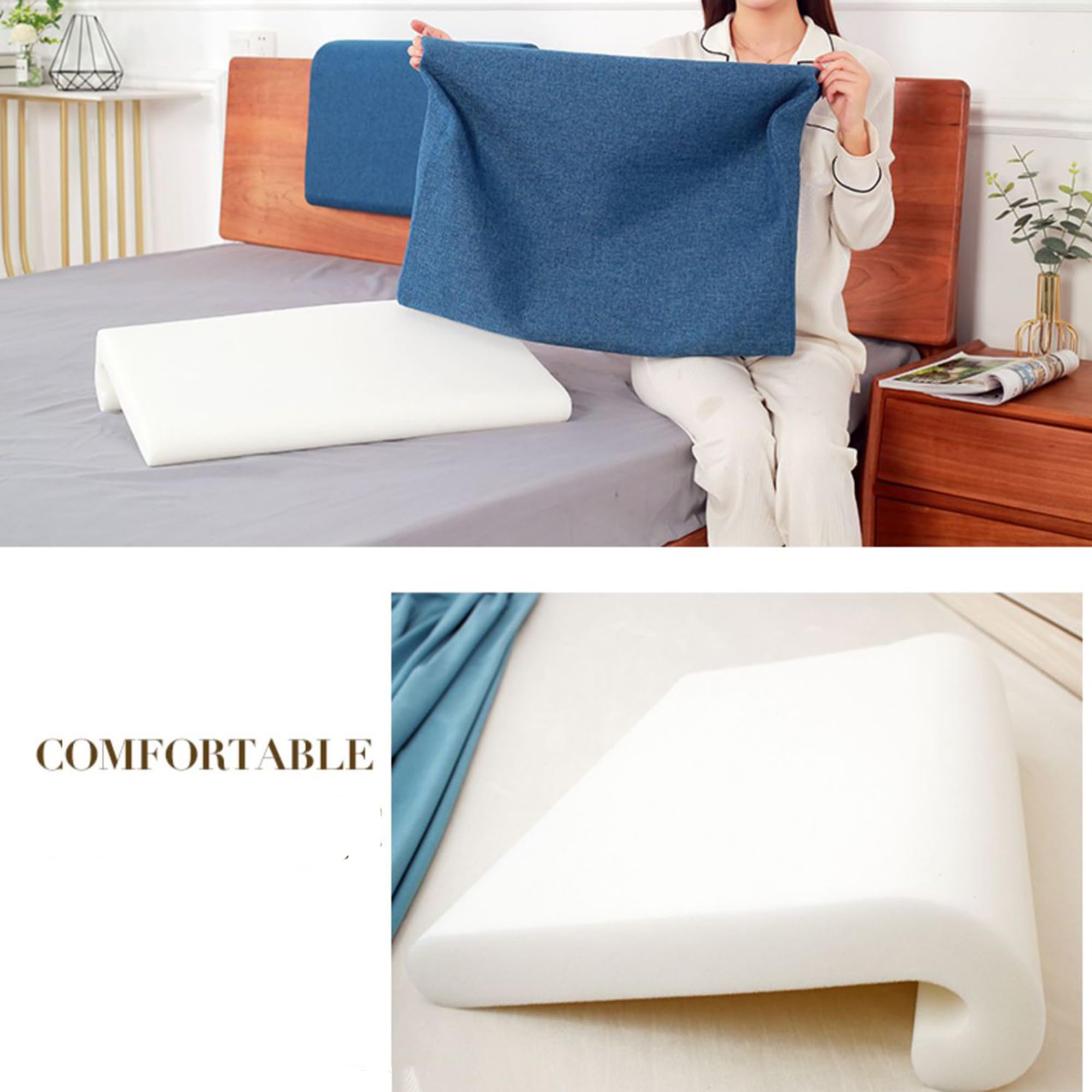Copri Testiera Letto Matrimoniale Singolo Imbottita Cuscino, Cuscini Da Lettura Copri Testata Copripiumino Rimovibile E Lavabile, Anti-collisione Addensato Grandi Per Testata(60 × 38 × 5 cm,1#)