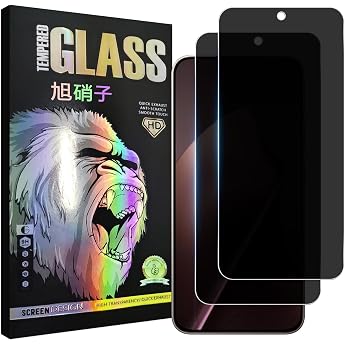 Compatible with Xiaomi 15T Glass Film, Anti-Peeking Set of 2 - AGC Asahi Glass, High Quality xiaomi 15t Film, Peeking Prevention, 15T Privacy Film, Tempered Glass, Smooth Case, 9H Hardness