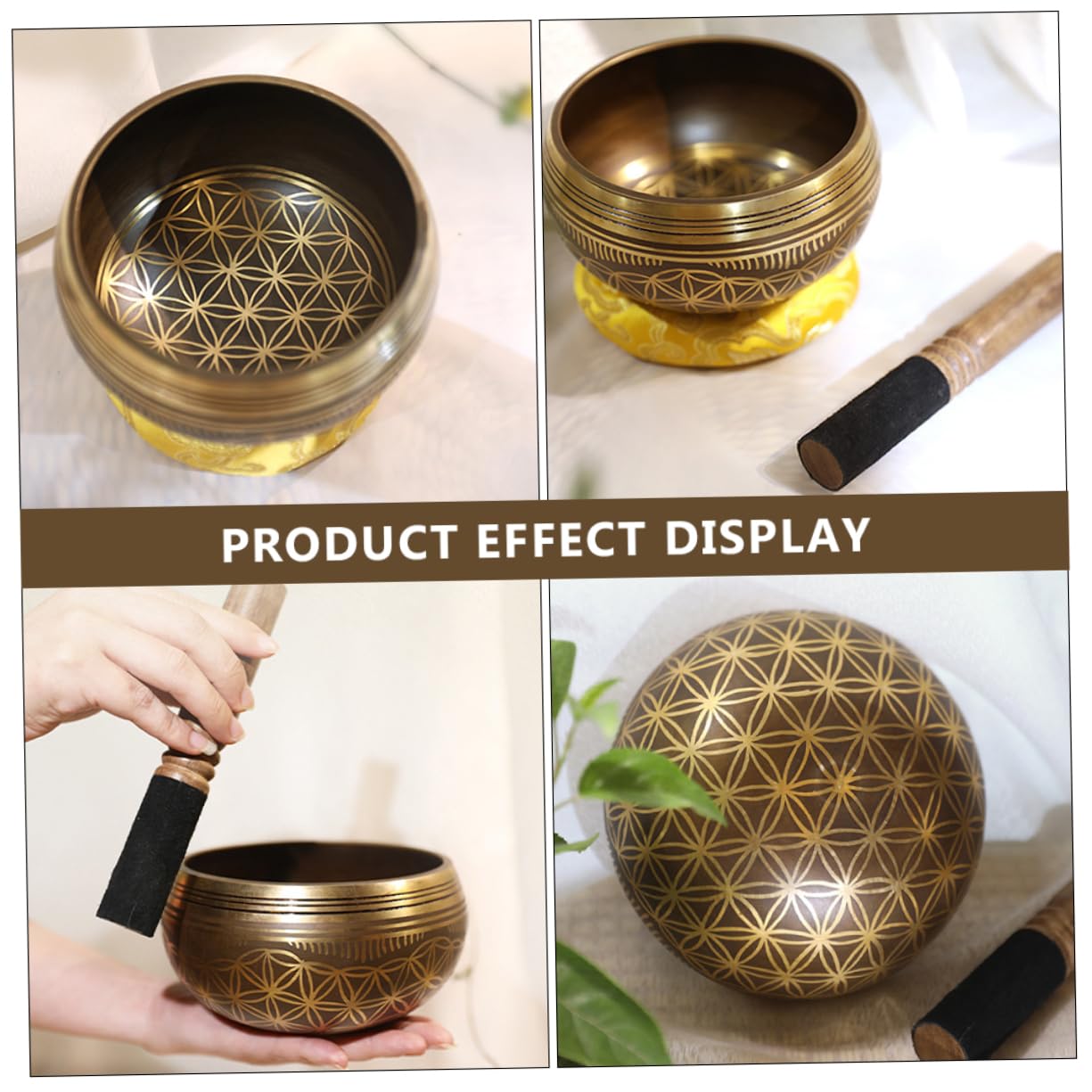 ifundom 1set Ciotole Tibetane Per Meditazione Strumento Musicale Per Terapia Del Suono Con Accessorio Per Relax e Benessere Ambienti Meditativi