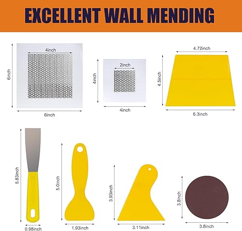 Miniatura 6 de Kit de reparación de paneles de yeso, kit de reparación de orificios para paneles de yeso, pasta de reparación de masilla de pared con masilla de