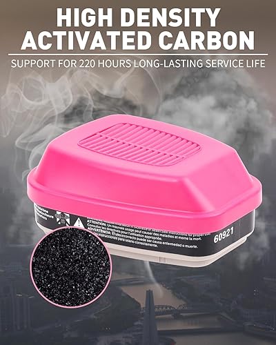 Miniatura 3 de 60921 Cartuchos respiradores, filtros de partículas que ayudan a proteger contra vapores orgánicos, amoníaco, gases ácidos, compatibles con piezas