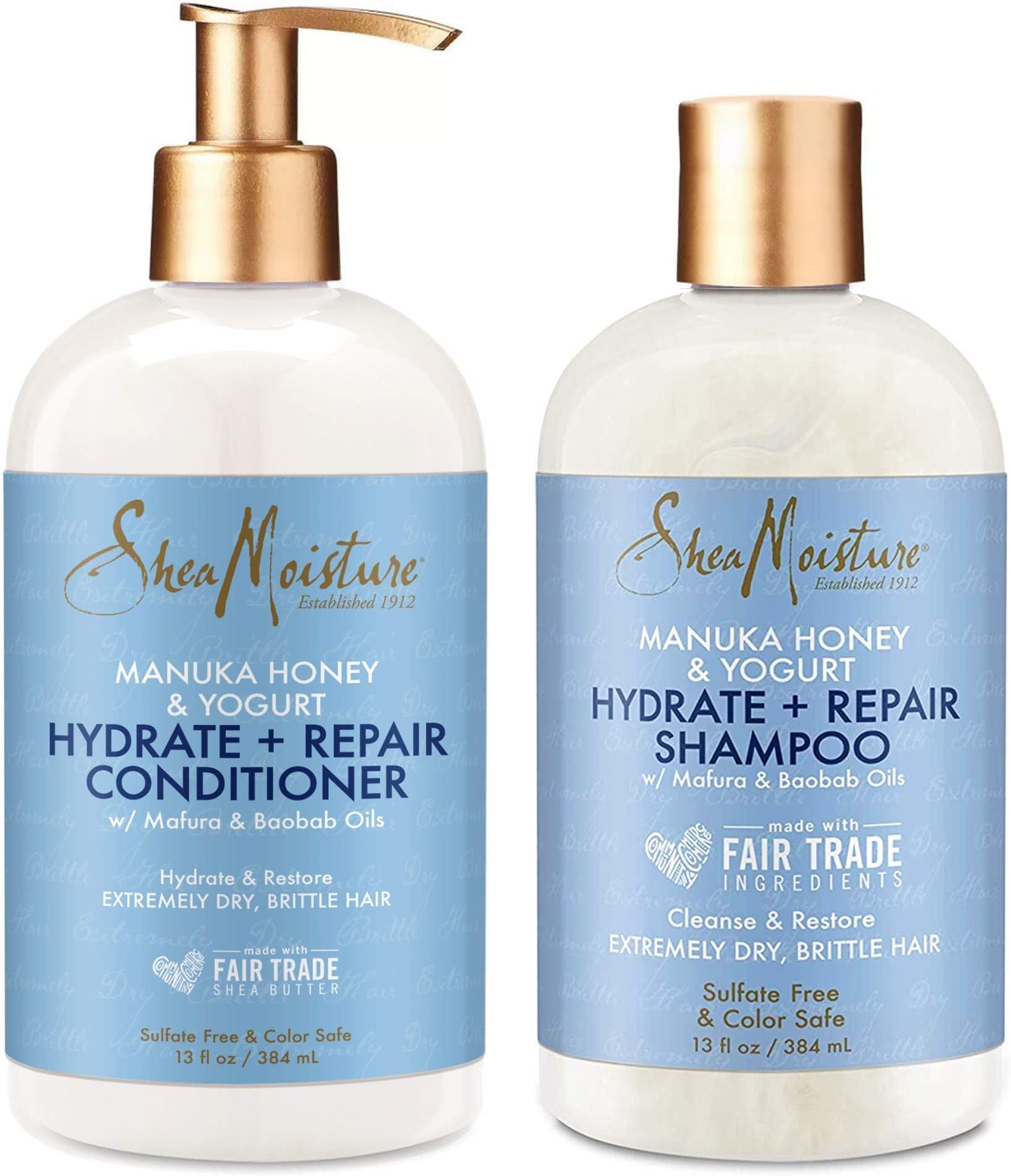 Hydrate & Repair conditioner For Damaged Hair Manuka Honey & Yogurt Shea Butter Shampoo and Conditioner 13oz, 13 Fl Oz (Pack of 2)