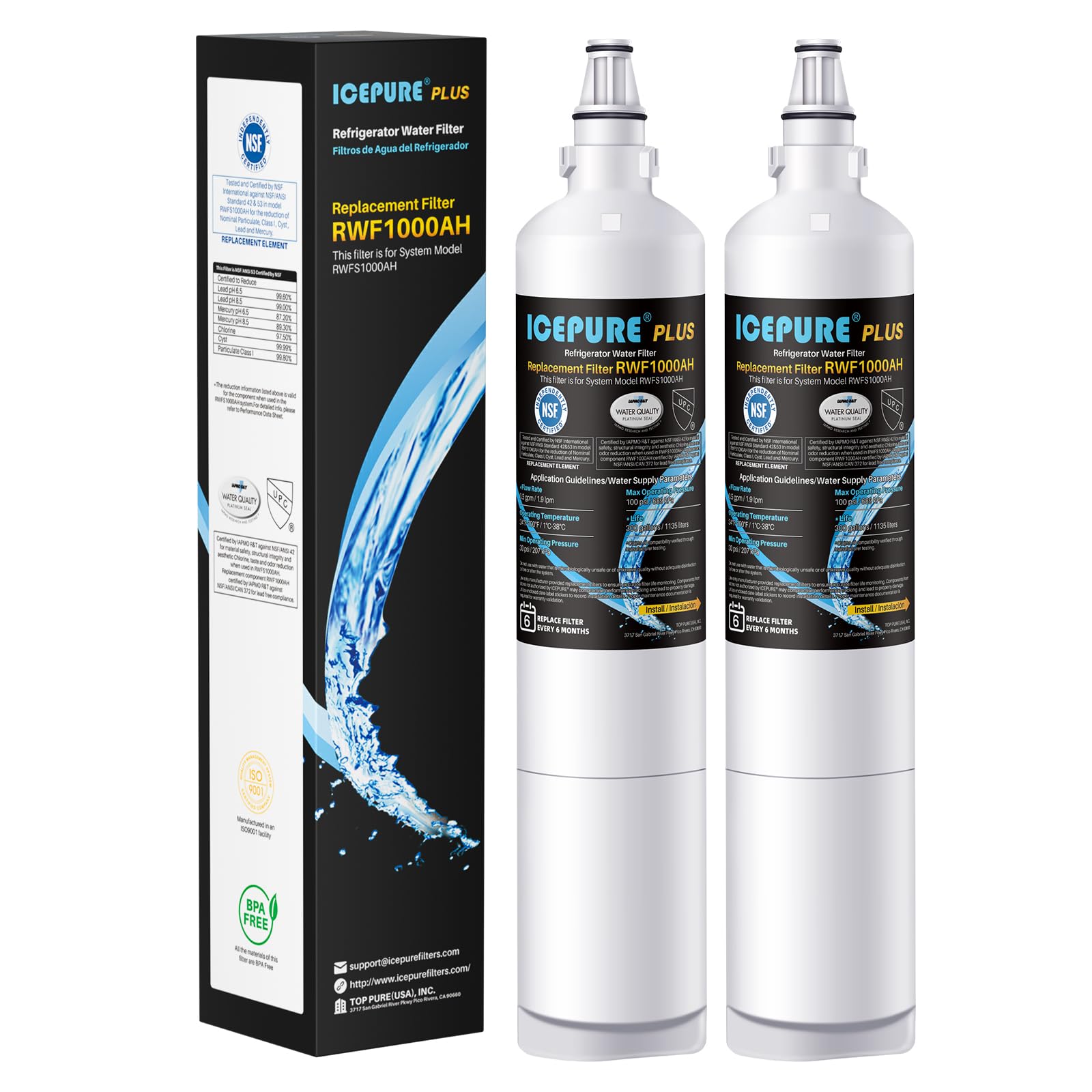 Fuji liquid repeater様 Amazon.com: ICEPURE PLUS RWF1000AH NSF/ANSI 53 Certified