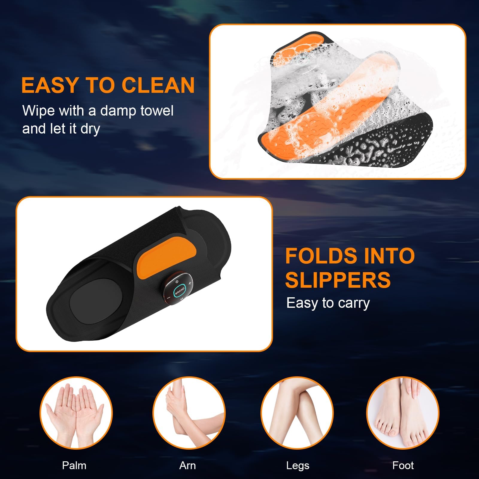 EMS Fußmassager Schuhe, Geschenke für Männer - Neue Upgrade Fußmassager für Schmerzen und Kreislauf, tragbare Beine und Füße Massager Pad mit Fernbedienung, 7 Modi Massage Pantoffeln (1 Paar)