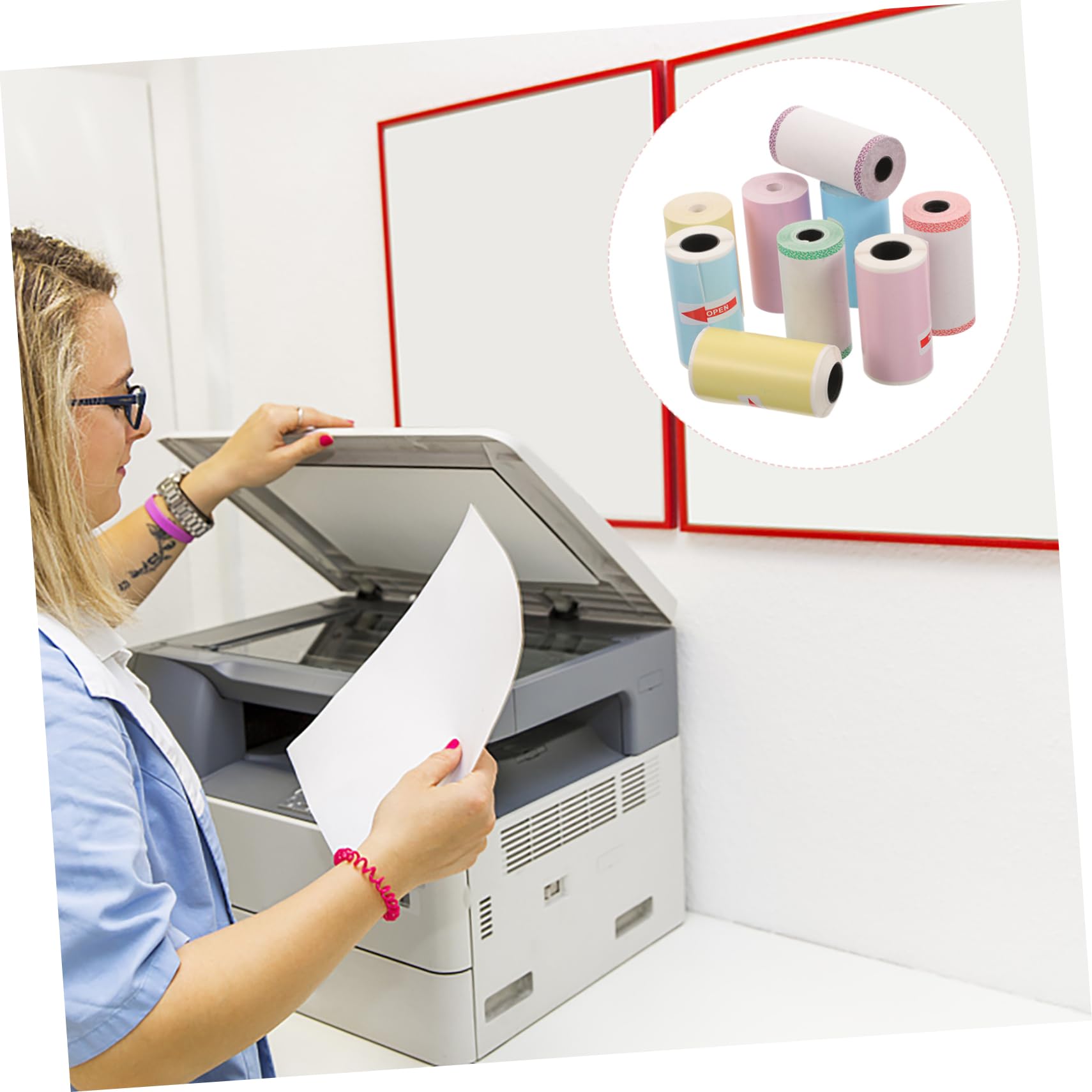 jojofuny 5 Set Etichette Termiche Adesive Colorate Per Mini Stampanti Etichette Per Spedizioni Prezzi E Bottiglie Impermeabili E Facili Usare 9 * 5