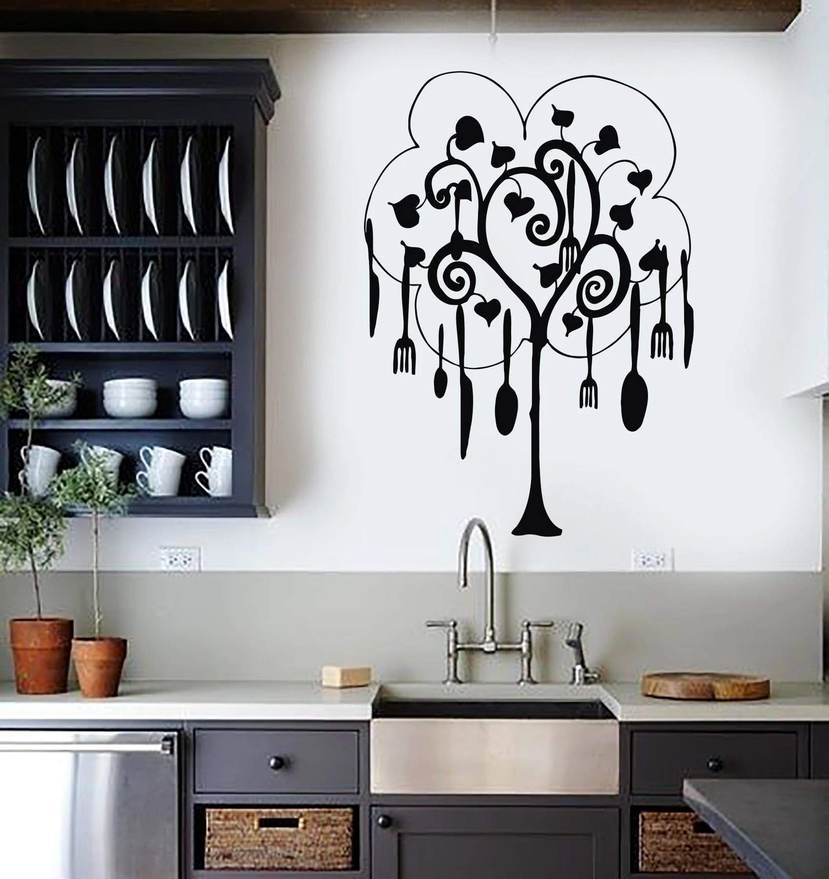 VVWV Kitchen Wall Decoration Tree Restaurant Wall Sticker Oil Proof Waterproof Decal Sticker for Kitchen Hotel Bakery (30.00 X 38.00 Cm) (Multi 5) (B08MT9HYZJ) Amazon Price History, Amazon Price Tracker