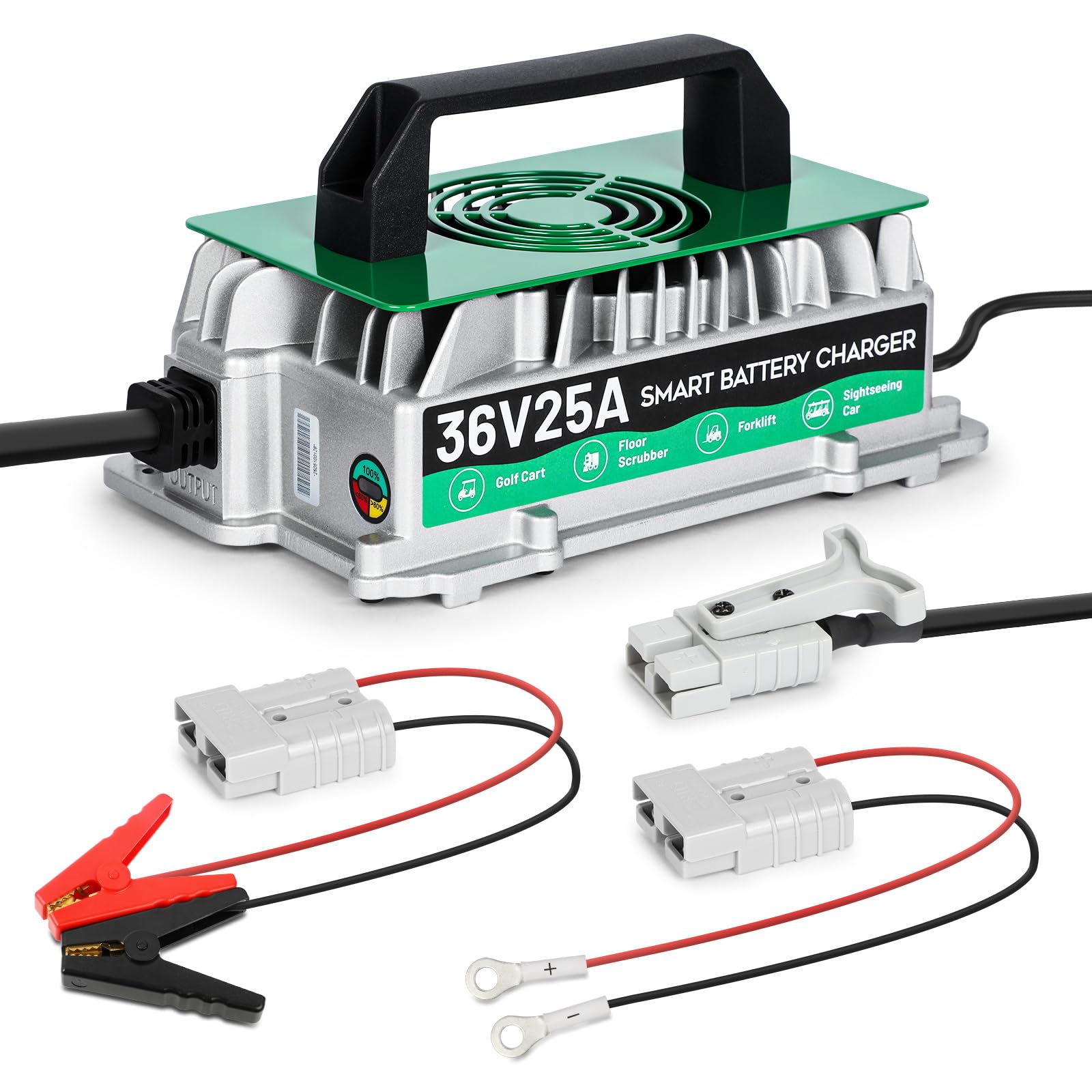 Photo 1 of 36V Forklift Battery Charger with 8 Protections 1250W 25AMP 36V Forklift Charger IP67 Waterproof Fully Automatic Smart Fasting Charging with 16ft Cable,for Floor Washers, Sightseeing Cars, Golf Carts
