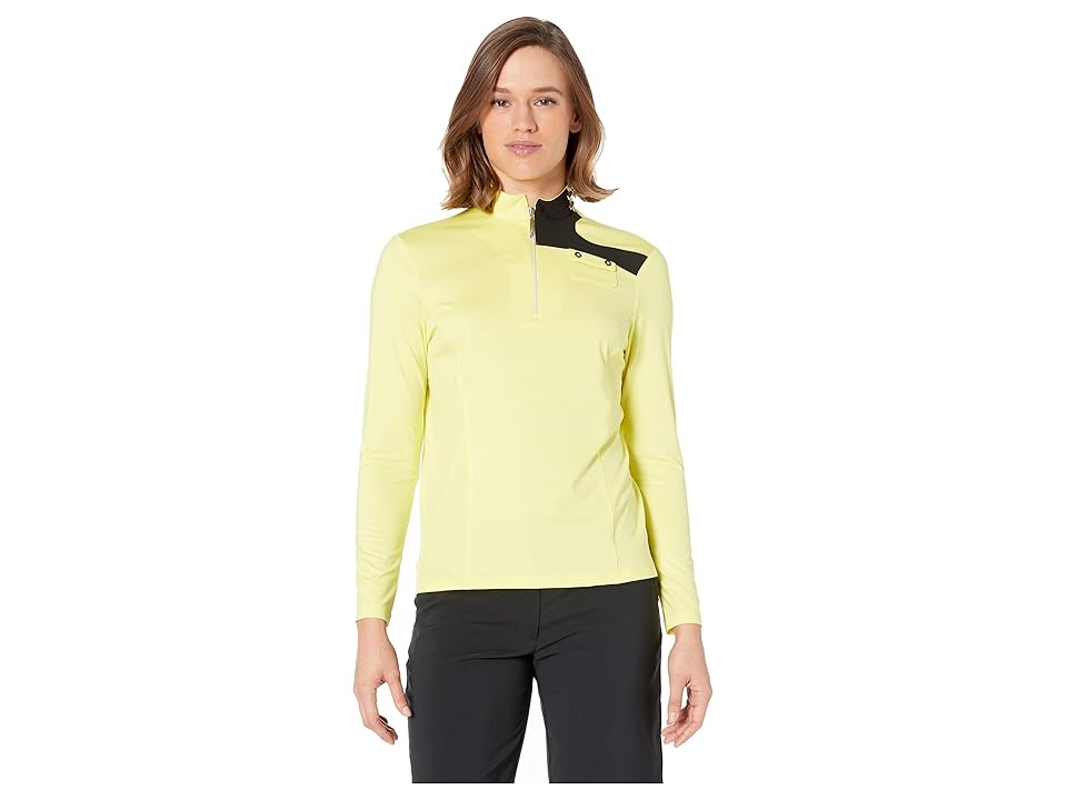

Jamie Sadock 1/4 Zip 3/4 Sleeve Top (Sunshine) Women's Clothing, Yellow