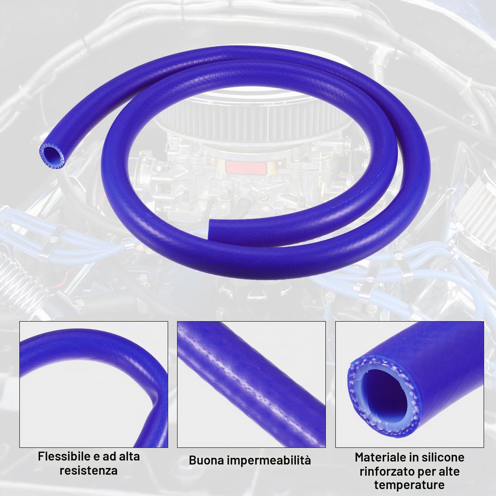 QUARKZMAN Macchina Silicone Vuoto Tubi Tubo Linea Blu ID 18mm 4.92ft Lunghezza