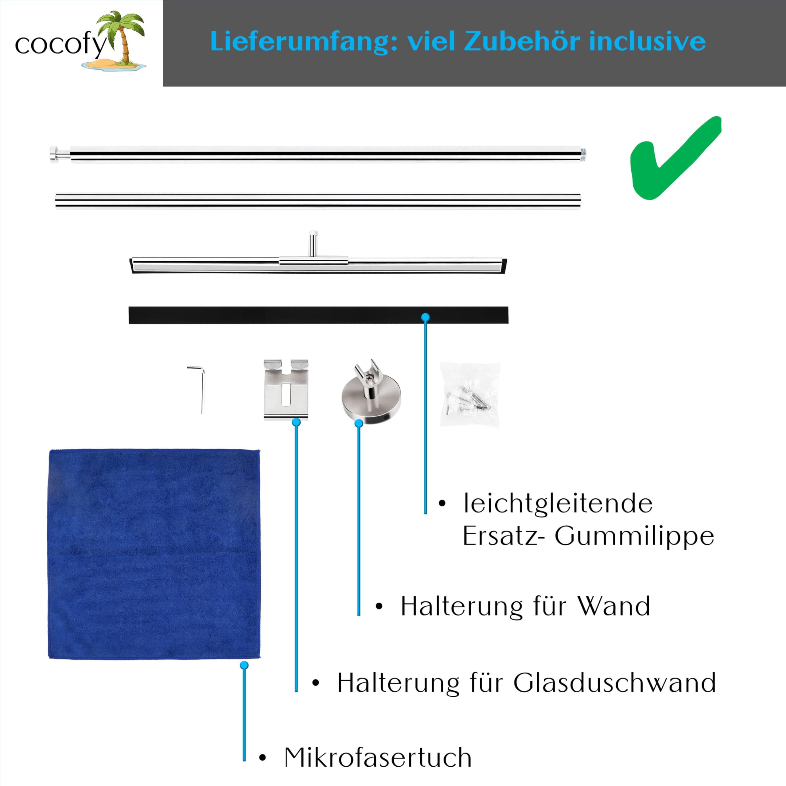 Ściągacz do podłogi prysznic chrom ściągacz podłogowy z gumową wargą o szerokości 45 cm, ściągacz podłogowy 130 cm długości, ściągacz prysznicowy długi trzonek ze ściereczką z mikrofibry,