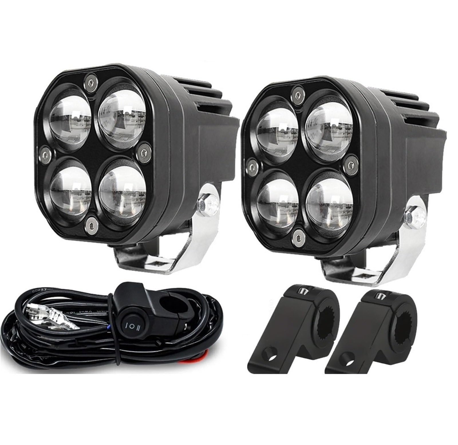 Dirt Bike Reflektor Motocykl Head Light Pasuje do samochodów ciężarowych Suzuki SUV motocykl reflektor LED dwukolorowy obiektyw Led światło przeciwmgielne 80000lm 200W