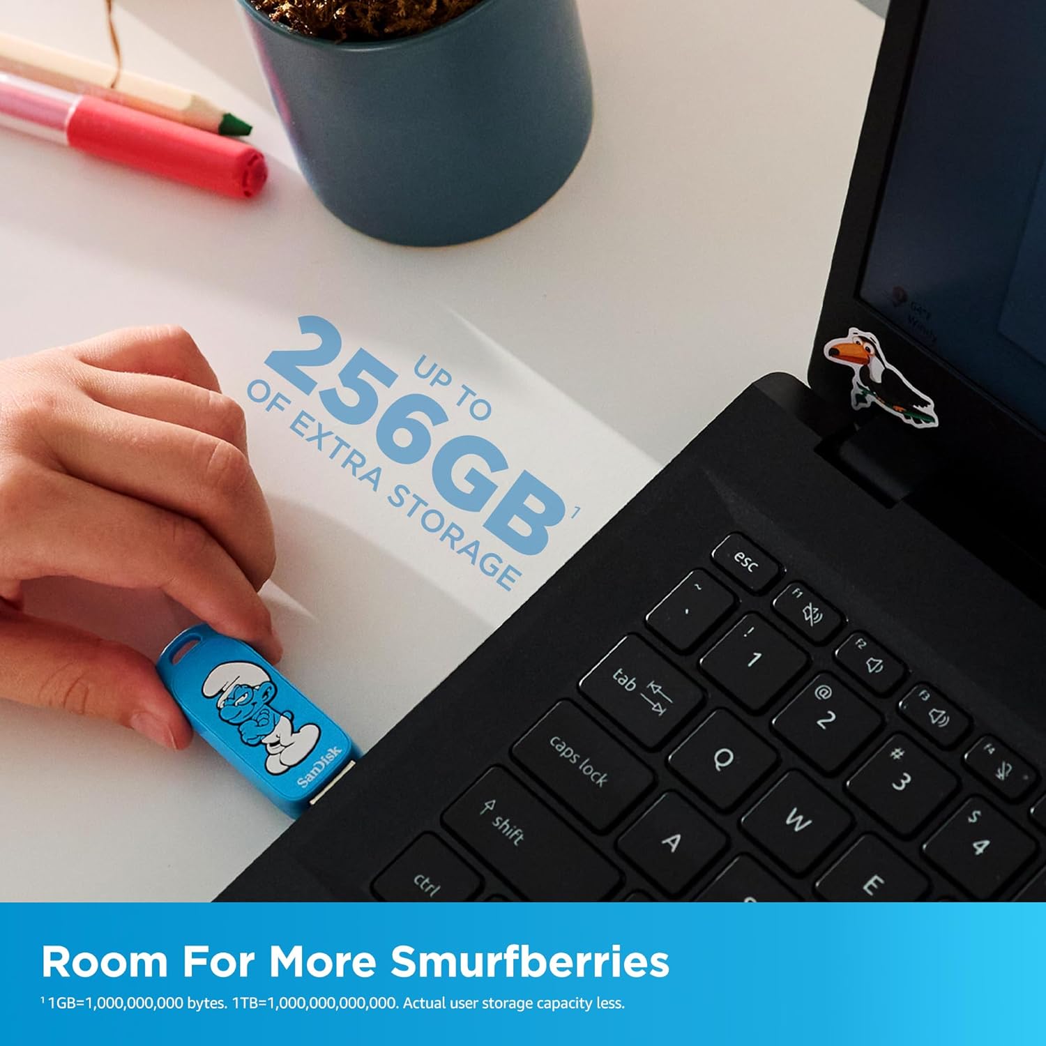 SanDisk 256GB Smurfs USB Flash Drive, Smurfette Edition - Up to 130MB/s, USB Type-A, for Gaming Consoles and Computers - SDCZIS-256G-G46