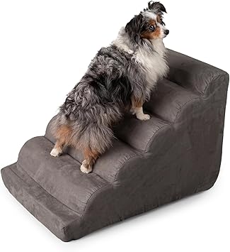 Snoozer Scalloped Pet Stairs, Large, Anthracite