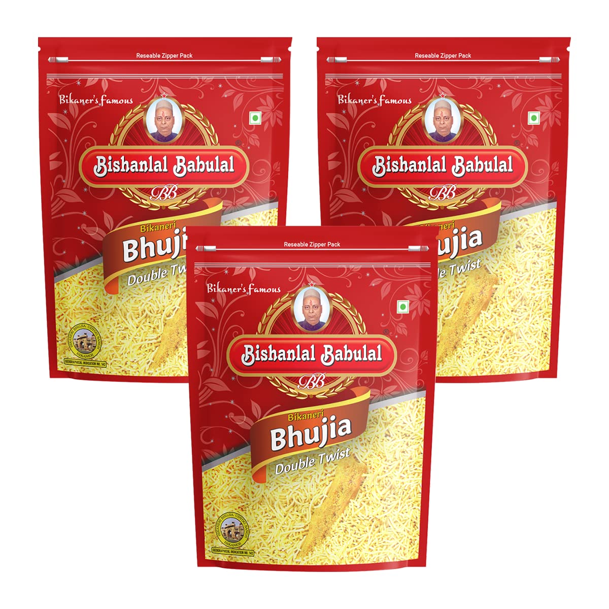 Bishanlal Babulal | Normal Bikaneri Bhujia | 1.2Kg (Pack of 3, 400gm x 3) | Tasty Bhujia | Bikaneri Namkeen | No Preservatives (Bikaneri Bhujia 1.2Kg(400Gm x 3) (B0BVW4T934) Amazon Price History, Amazon Price Tracker