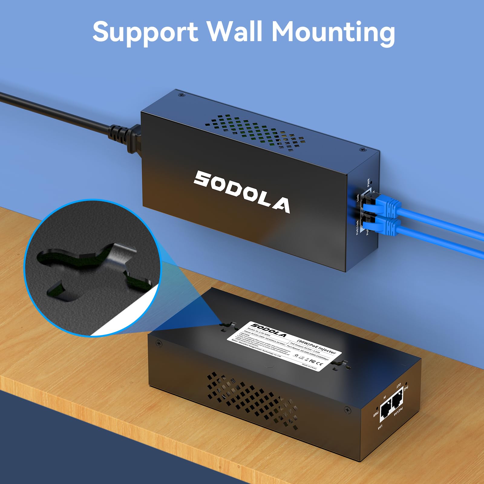 SODOLA Injecteur PoE 2,5 GbE (90 W)