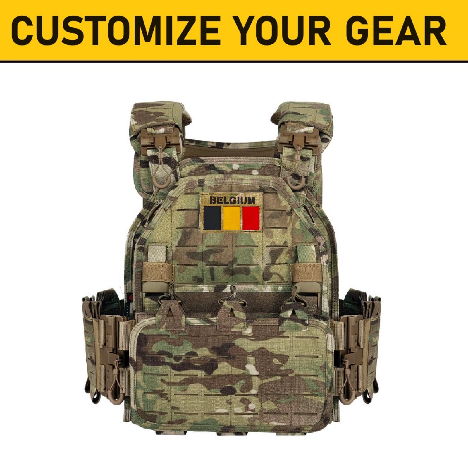 Écusson De Drapeau De La Belgique Réfléchissant Infrarouge IR - Emblème Du Drapeau National Belge - Patch Décoratif