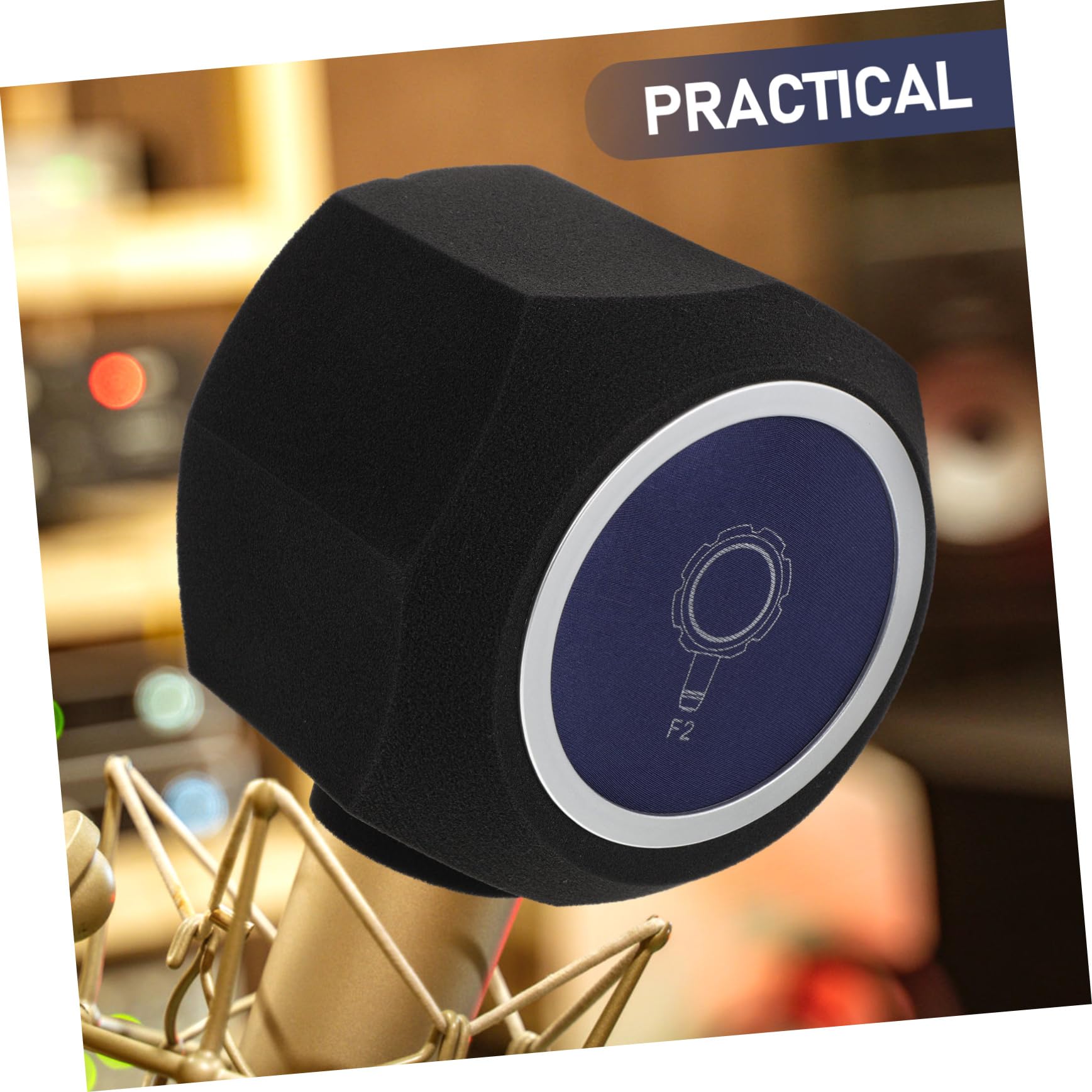 Cubierta de Esponja para Micrófono Ligera y Absorbente de Sonido, Funda Protectora Azul para Grabación Interior Captura de Sonido Puro