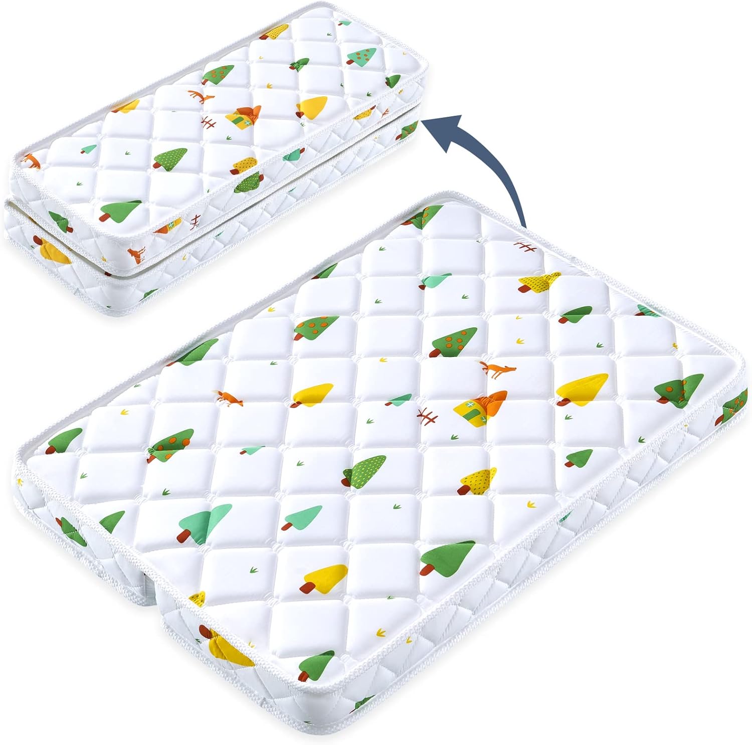 Pack and Play Mattress 38" x 26" x 3" Microfiber Polyester Playpen