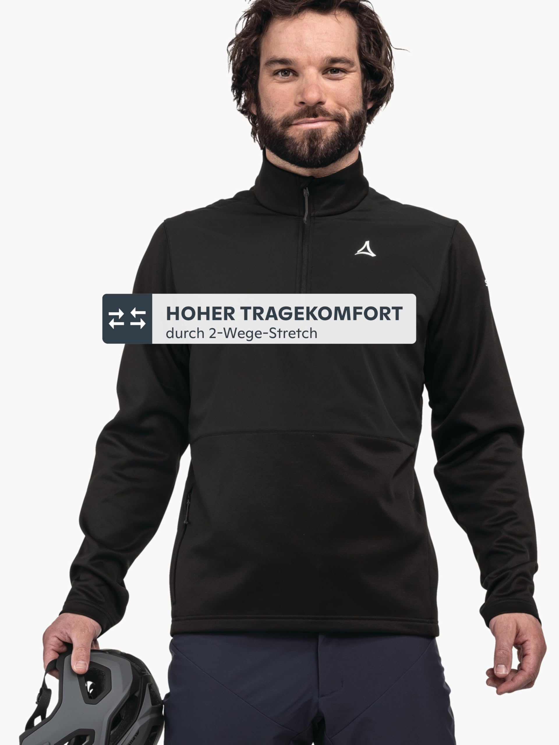 Schöffel Herren Jersey Style Salza MNS, schnelltrocknendes Radtrikot mit Rückentasche, wärmendes MTB Jersey, Funktionsshirt mit integriertem Brillentuch