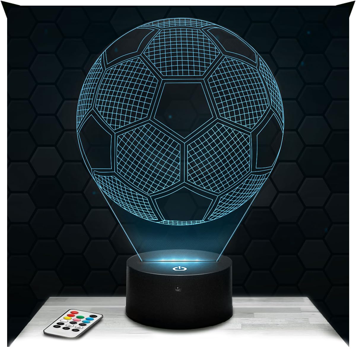 Lampephoto.fr - Football 3D Lamp Night Light 3D LED Illusion, Christmas Birthday Gift idea for Boys and Girls Children's or Adult Bedroom Night Light lamp, Gifts Merchandising