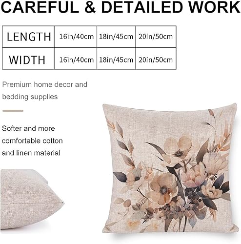 Miniatura 2 de Almohadas decorativas de acuarela y flores, funda de cojín decorativa moderna de 16 x 16 pulgadas, funda de almohada cuadrada decorativa de