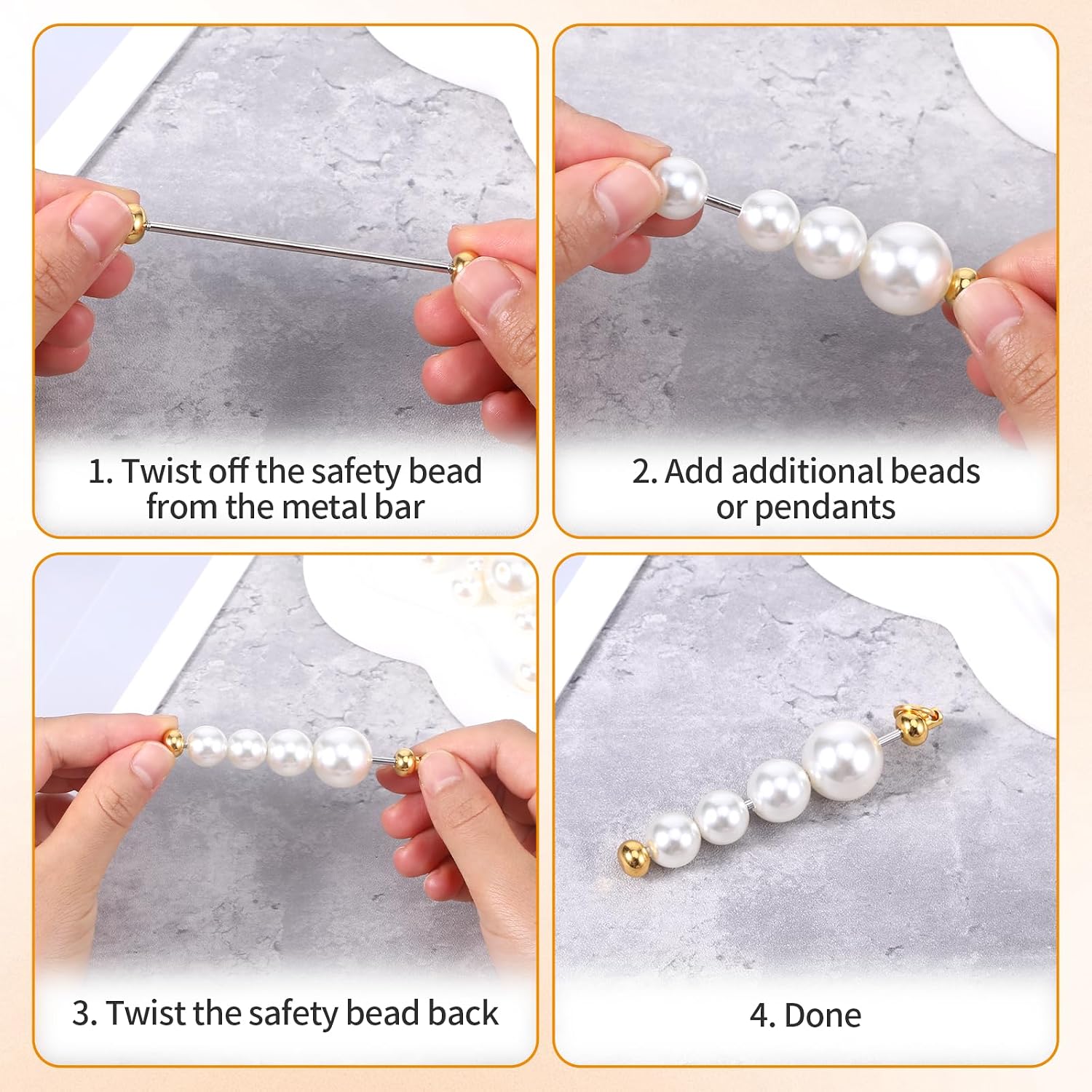 50Pcs Gold Beadable Keychain Bar, Metal Keychain Blanks Beaded Key Chain Making Kit DIY Key Chain Supplies, Beadable Bars Making Kit Bulk for DIY Blanks Pendant DIY Crafts Making for Women Man