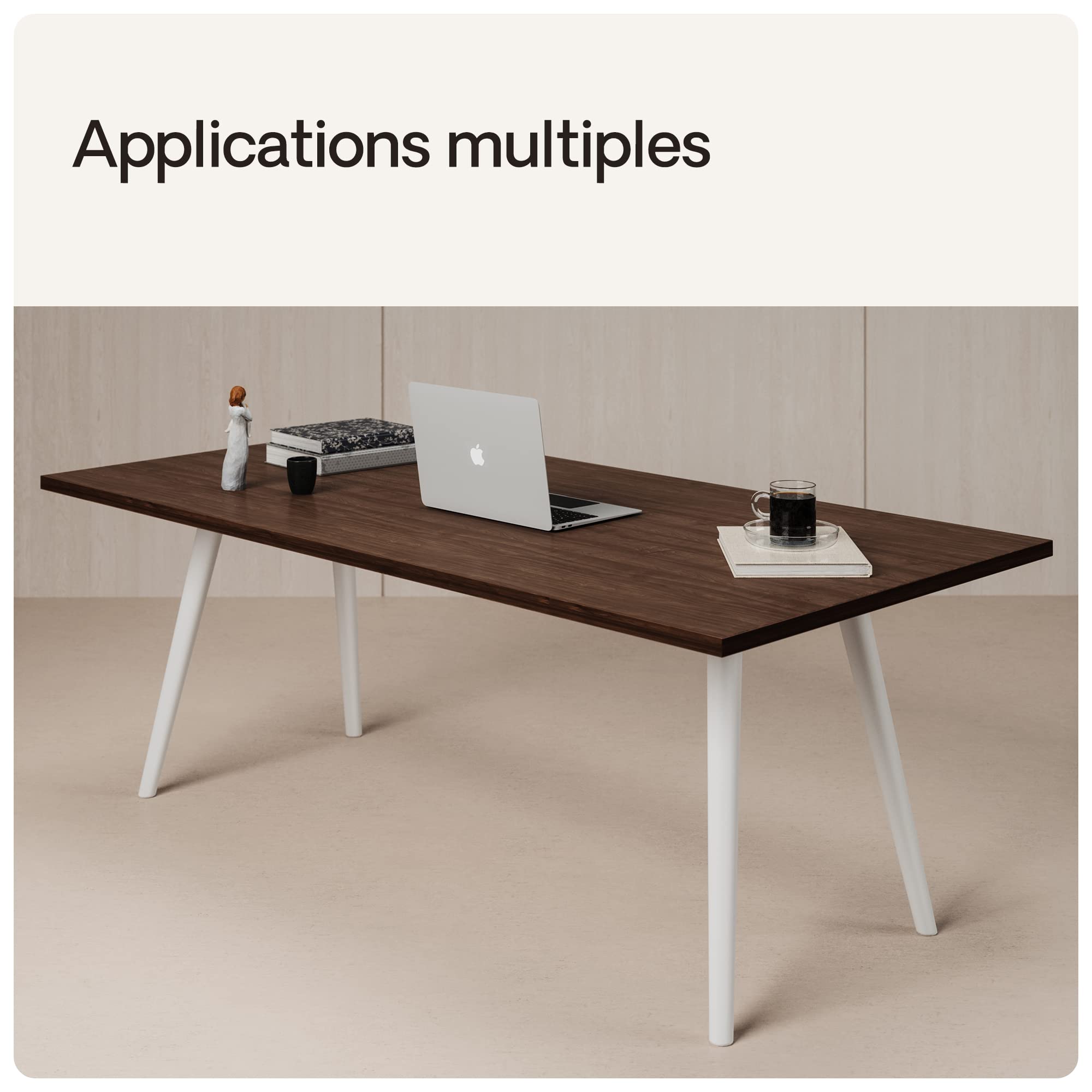 Desktronic - Plateau de Table - Fabriqué en Europe - Stable et Durable - 25 mm - 140 x 70 cm - Idéal pour Bureau réglable en Hauteur et Table à Manger, etc - en Bois de Noyer
