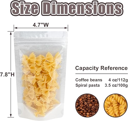 Miniatura 3 de Muka 50 bolsas reutilizables de papel de arroz para almacenamiento de alimentos con ventana transparente Ziplock, bolsas de sellado térmico para