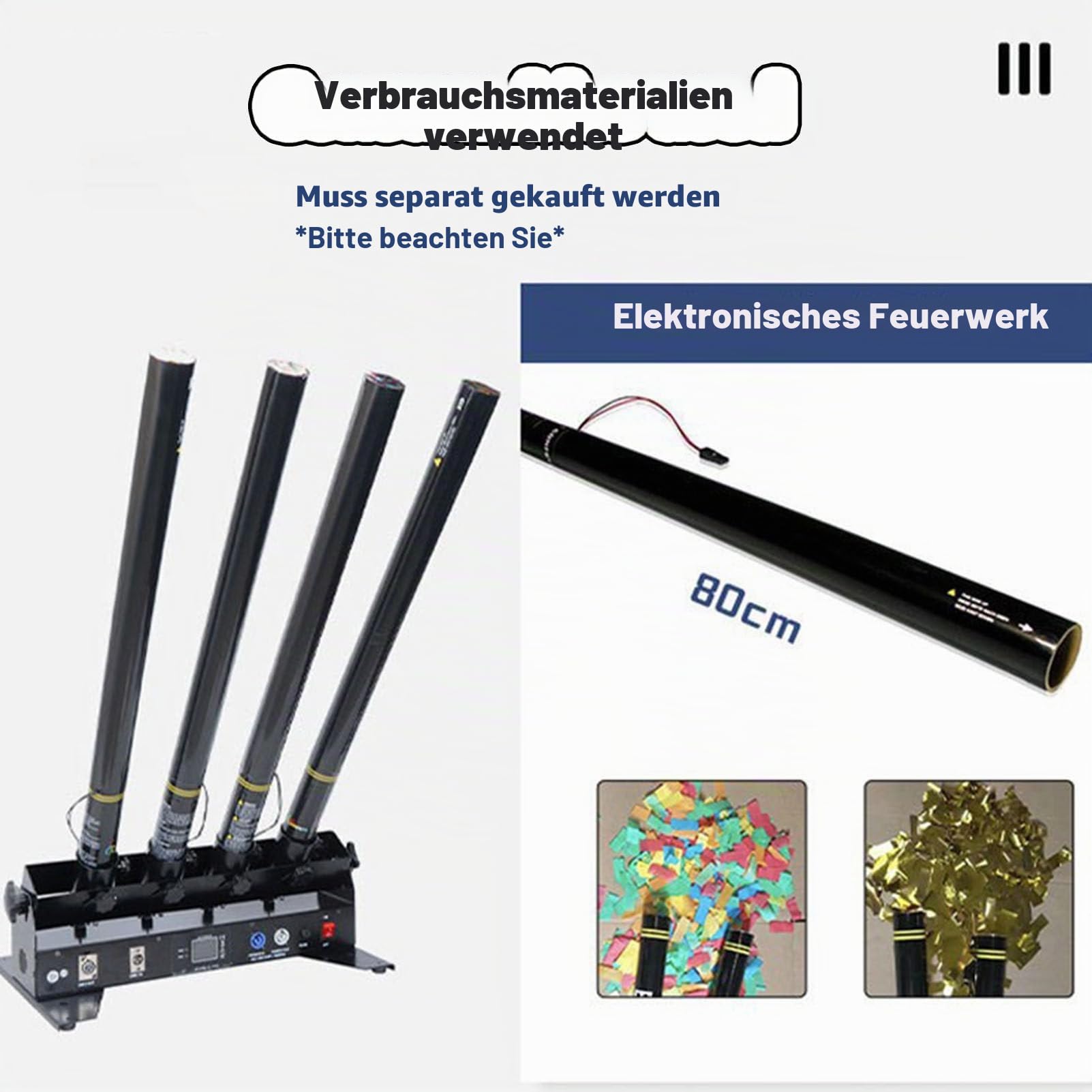 4-Schuss-Konfettiwerfer, Streamer-Kanone, Konfettimaschine, DMX-Fernbedienung, elektrische Papier-Konfettikanone für Hochzeits-Disco-Show-Club-Bühnenparty