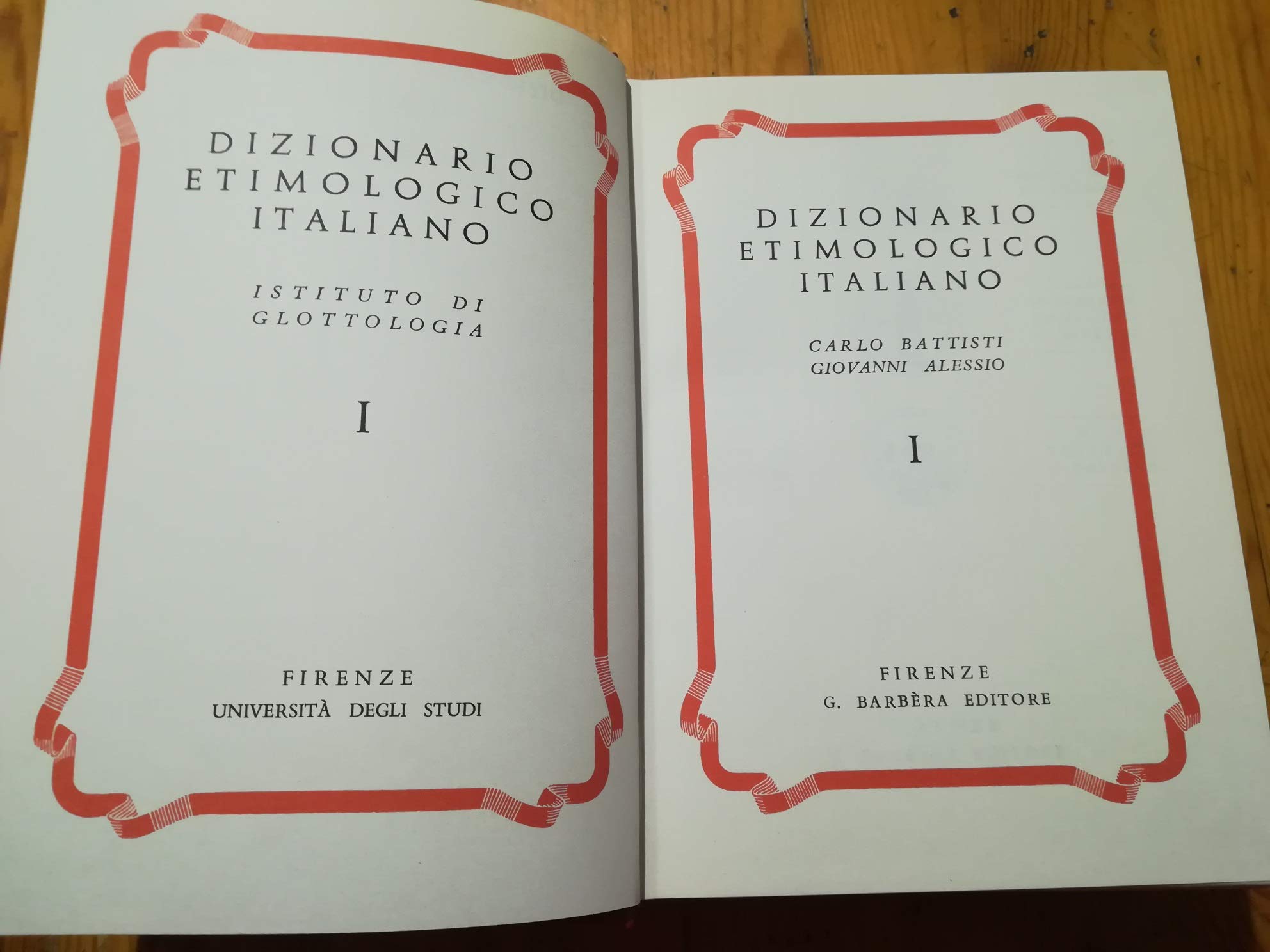 Dizionario etimologico italiano Volume primo: A-Ca - Volume secondo: Ca-Fa - Volume terzo: Fa-Me - Volume quarto: Me-Ra - Volume quinto: Ra-Zu (volumi stampati fra il 1950 ed il 1957)