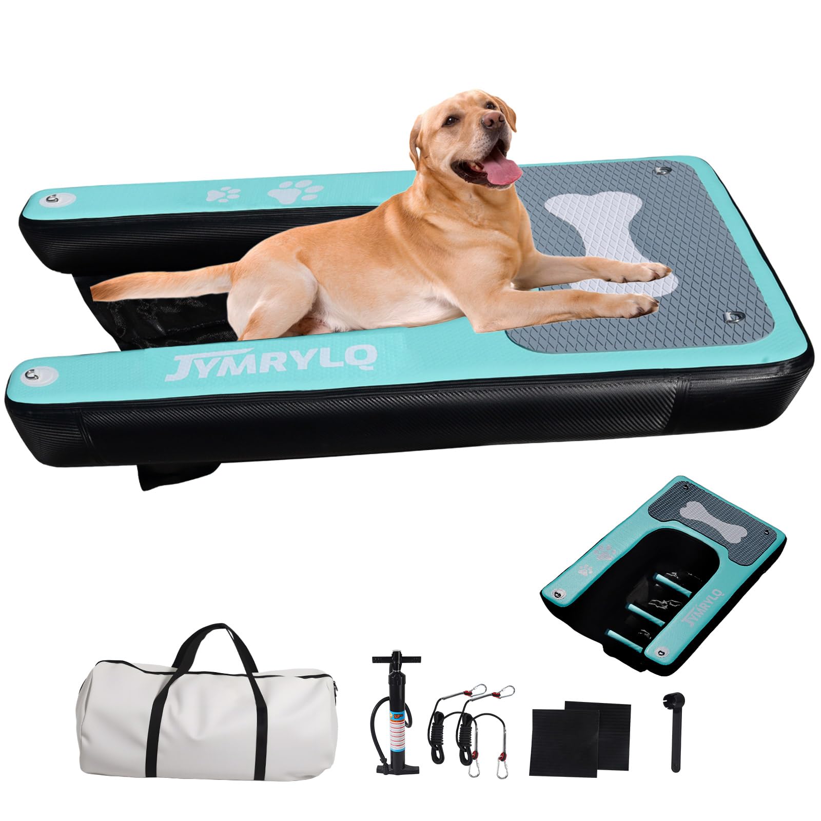 Hunde Wasserrampe Aufblasbare Hunderampe Pool 150x100cm Hundeboot Schwimminsel für Hunde Katzen bis 100kg Seen Fluss