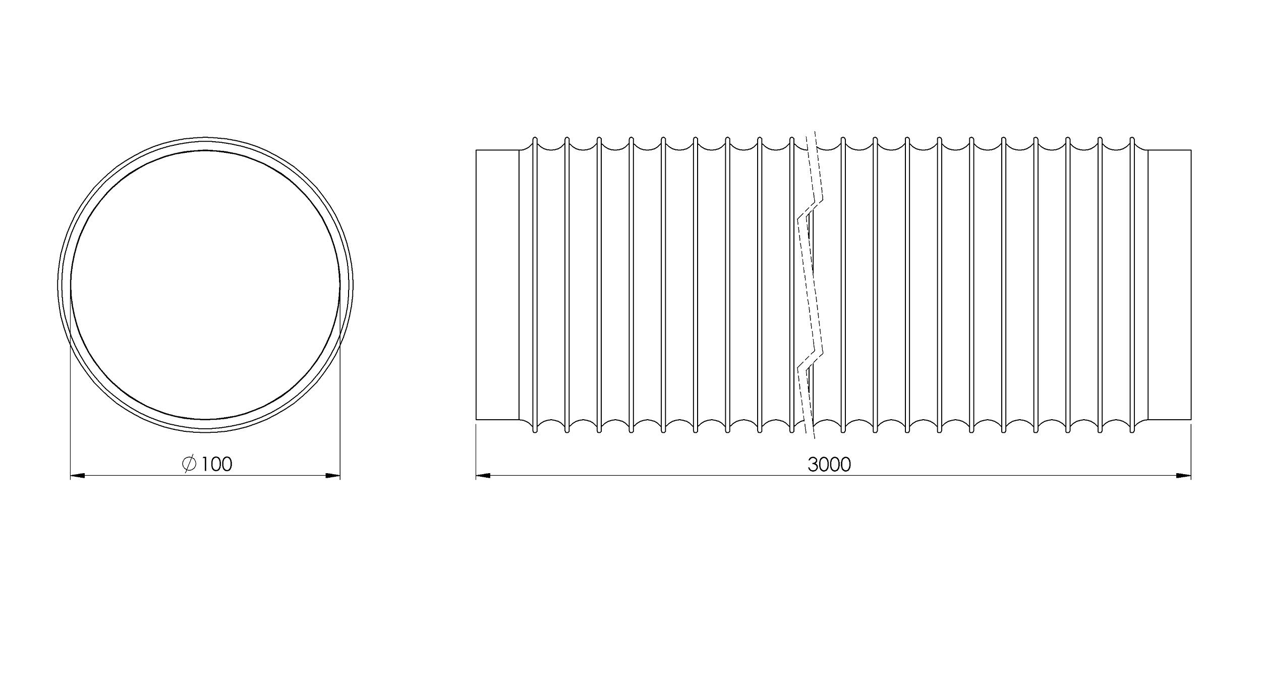 Lucht Afvoerslang Wasdroger 100mm rond Flexibel Wit p/m 1303 kopen