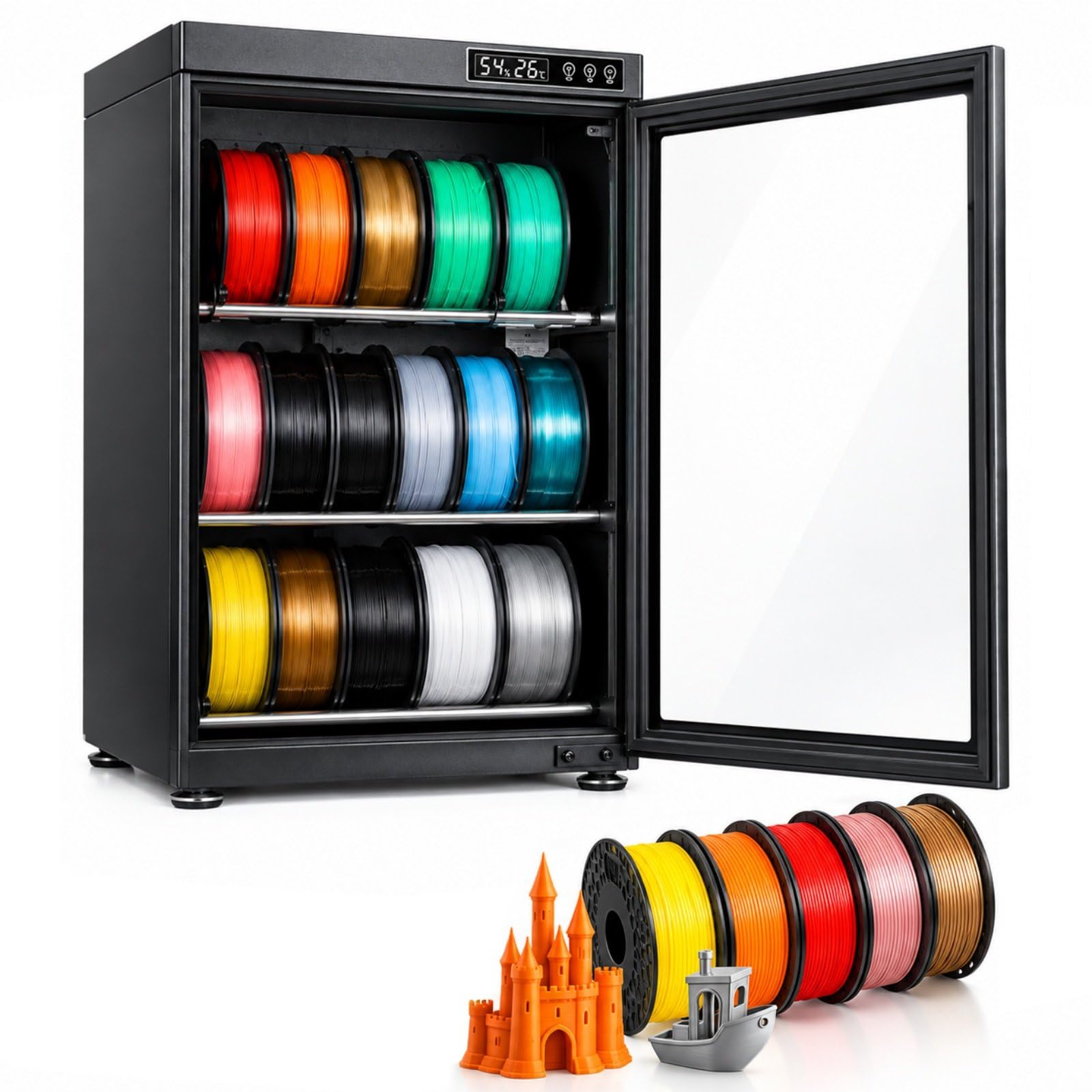 3D Drucker Filament Trockner, Filament Aufbewahrung mit Feuchteregelung 3Tier
