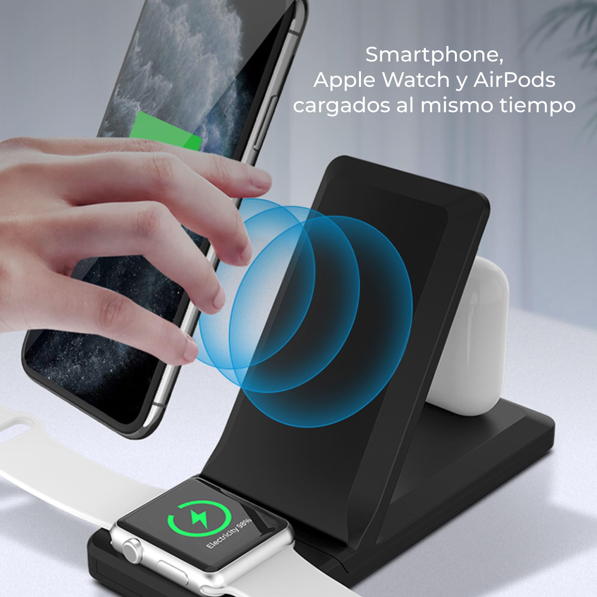 Caricabatterie wireless KSIX 3 in 15 W
