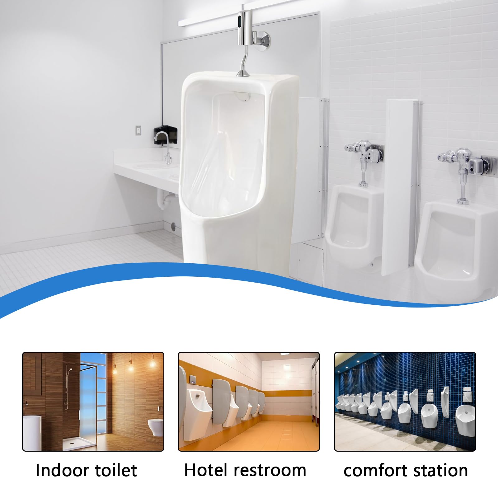 Lavabo automático a presión para inodoro, cisterna de inducción, válvula de descarga de urinario sin contacto para baño e inodoro inteligente, ahorro de agua, cantidad de lavado ajustable