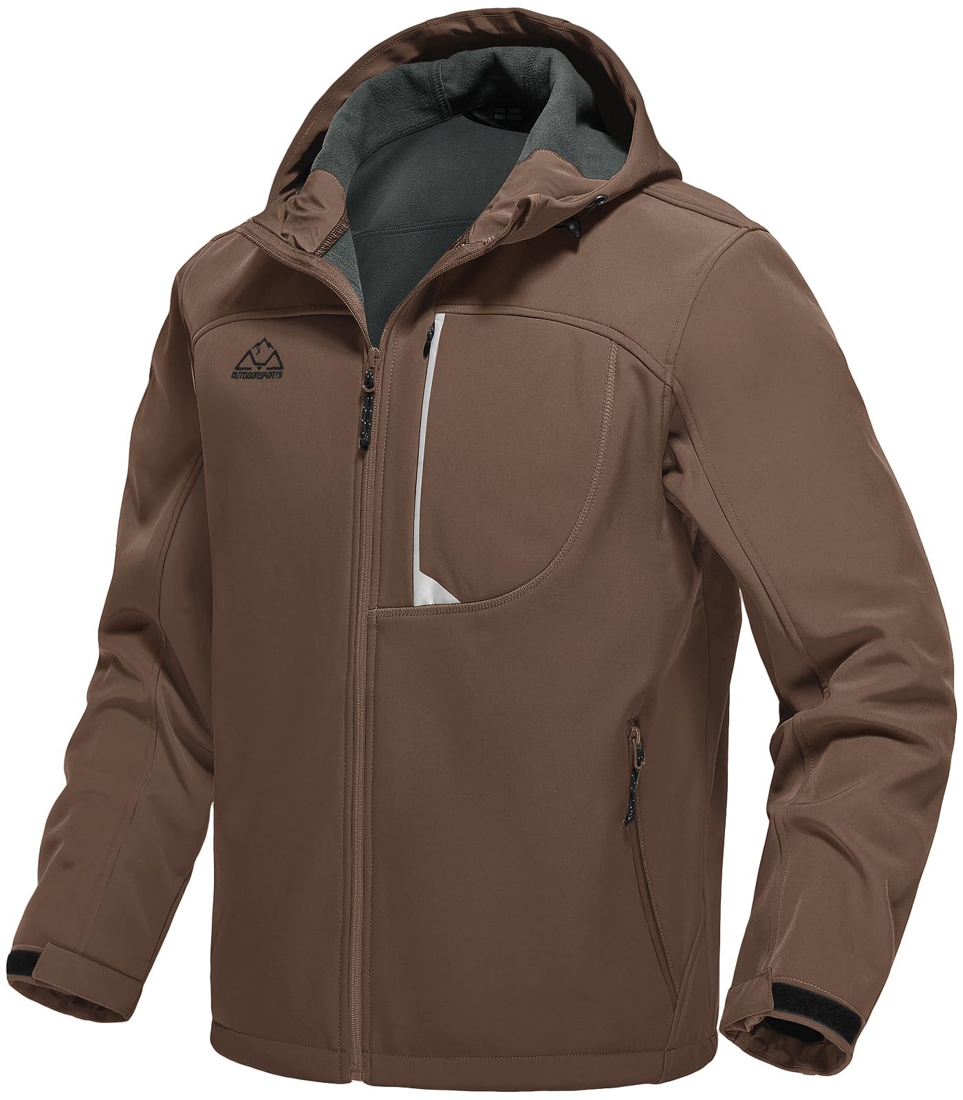 Rdruko Men's Soft Shell Jacket Fleece Lined Waterproof Lightweight Outdoor Hiking Hooded Softshell Jacket
