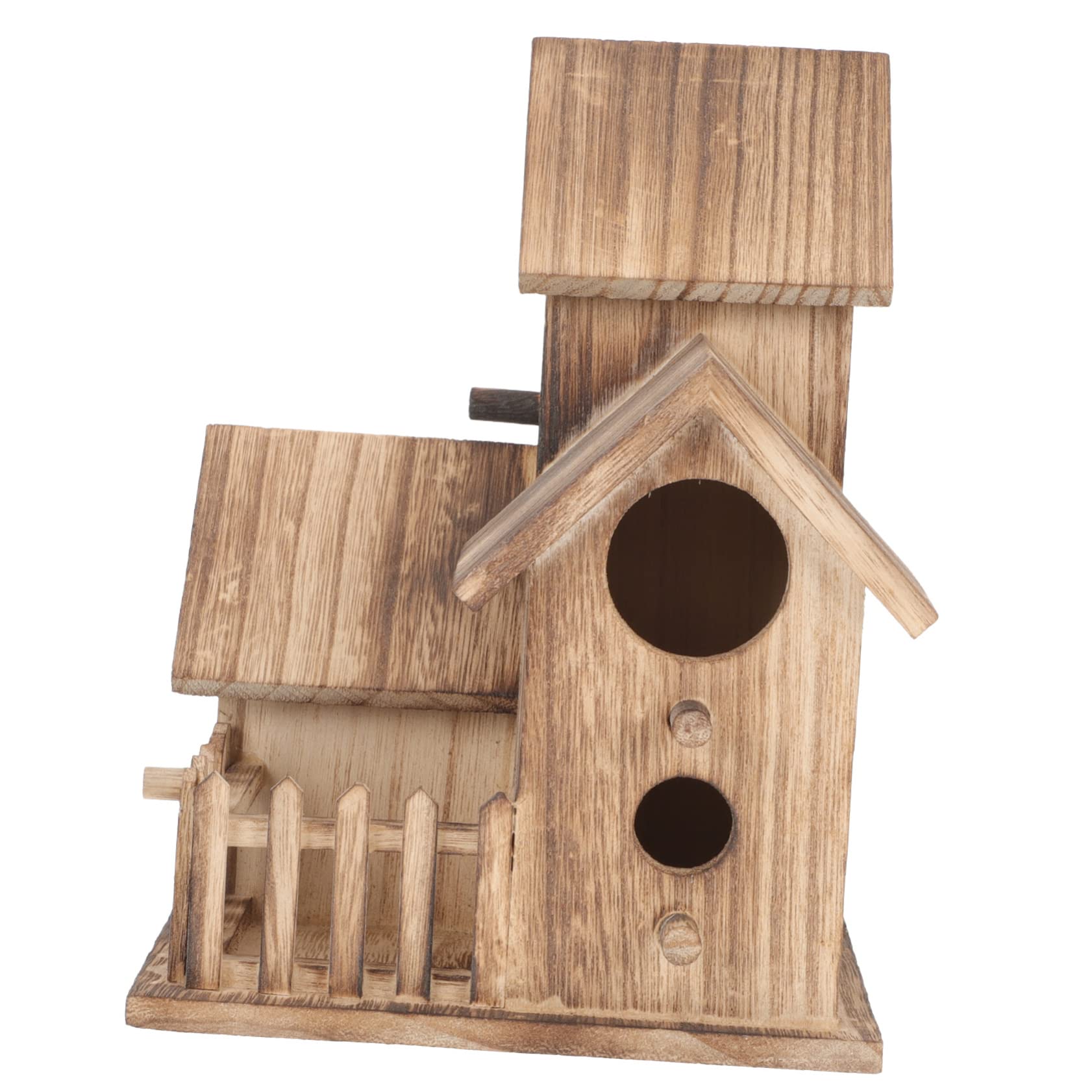 TOYANDONA Villa Nido De Pájaro Casita De Madera para Cría De Loros Nido para Periquitos Accesorio para Loros Comedero para Pájaros Independiente Casita para Anidar Jardín