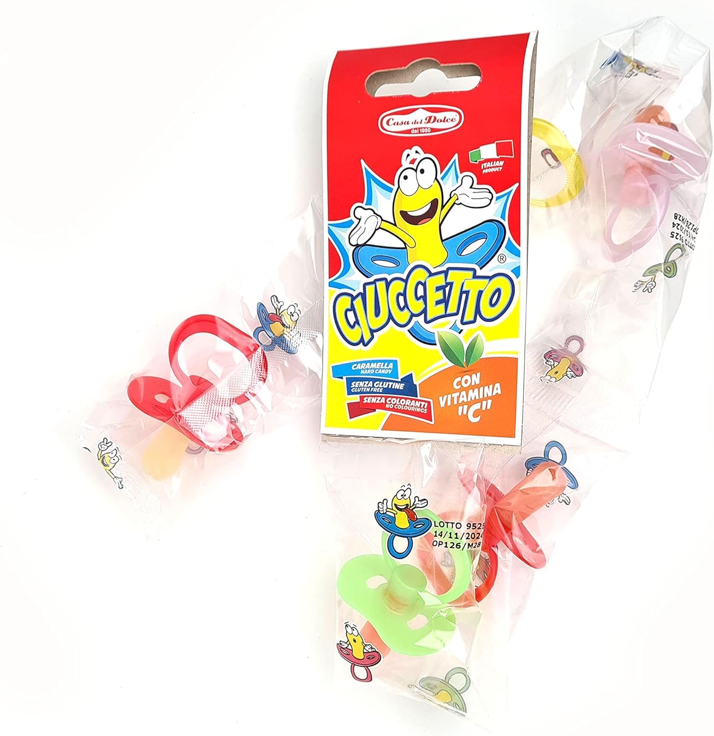 150 pz Ciuccetto Lecca Lecca a Forma di Ciucciotti alla Frutta con Vitamina C Caramelle Ciucci