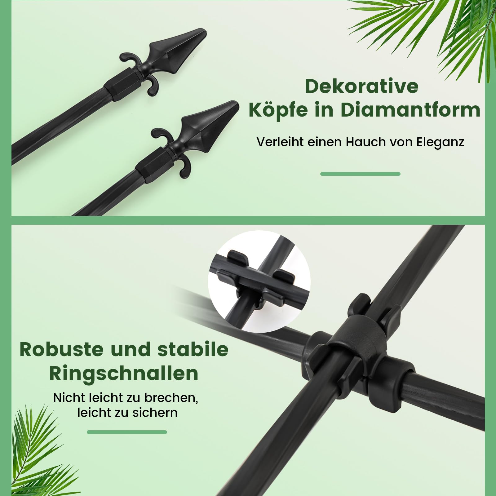 COSTWAY Rankgitter Metall, 146 x 186 cm, Rankhilfe für Kletterpflanzen, U-förmiges Spalier zum Stecken, Gartenspalier für Tomaten Blumen Rosen, rostfrei für Garten Outdoor, Schwarz (1 Pack)