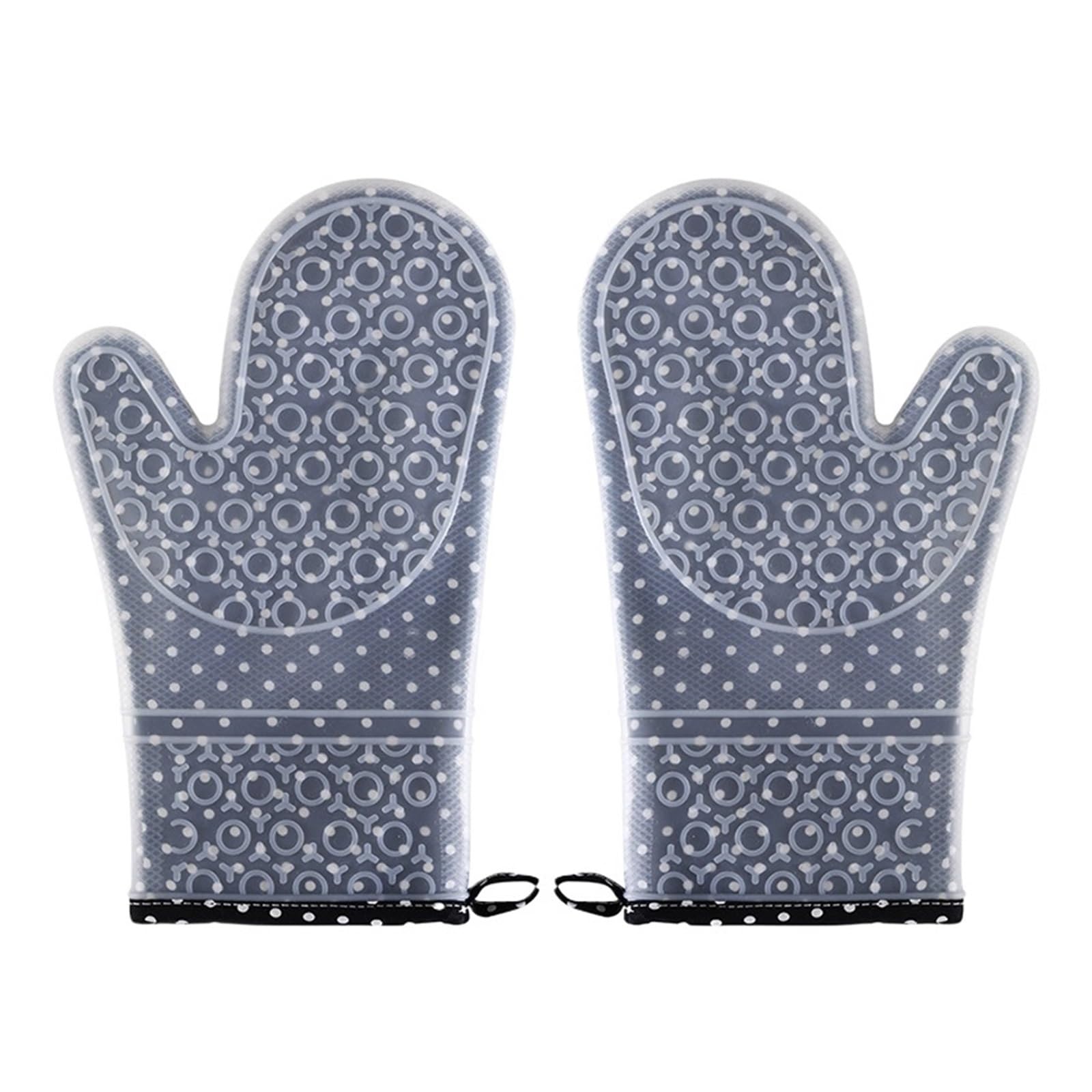 Agarradera for ollas con Manoplas de Horno Silicona Doble Capa(2Pcs Black)