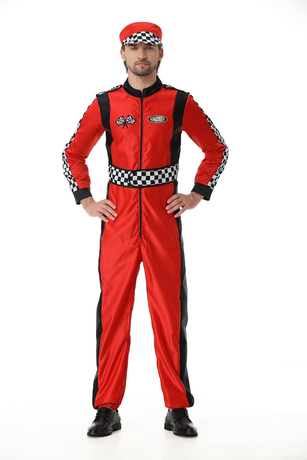 Colorful House Men Racer Costume Adult Race Car Driver Halloween Costume Outfit One Piece Racing Suit - Image 5
