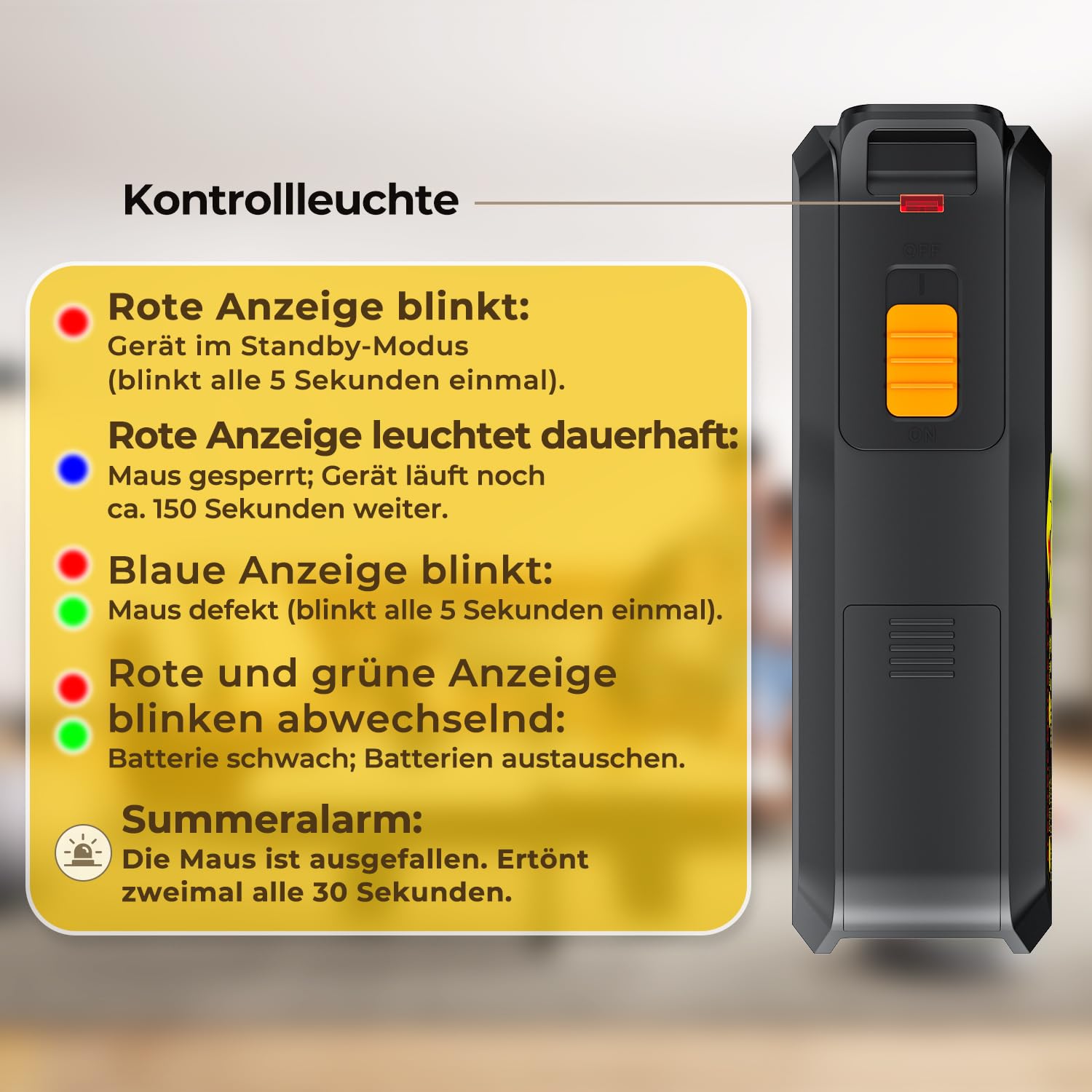 Elektrische Mausefalle, Rattenfalle Elektrisch Eine Hochspannung von 1800 V tötet Mäuse sofort und schmerzlos