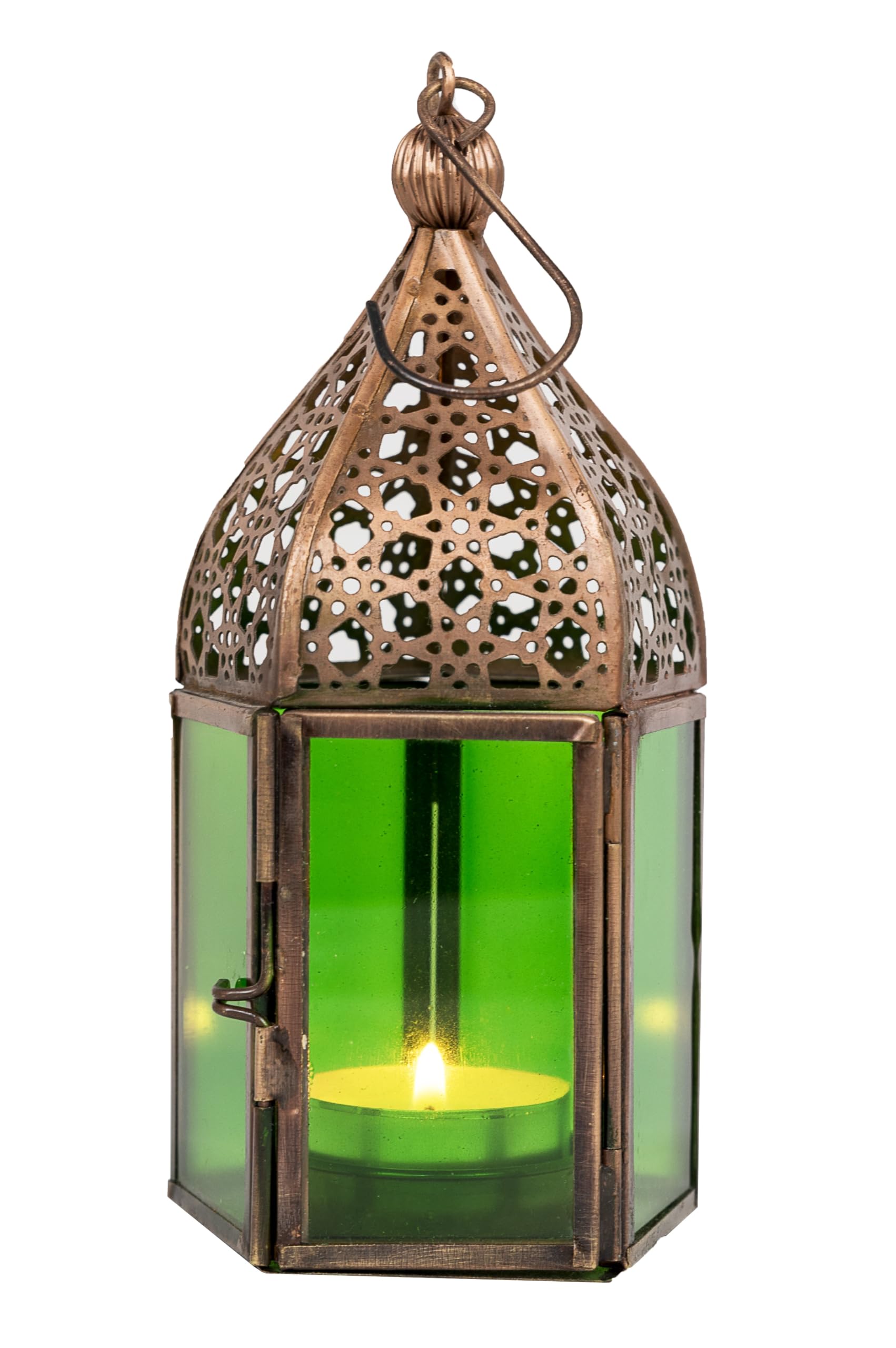 Orientalne latarnie Meena zestaw 6 kolorowych lampionów 16 cm | 6 x orientalne lampiony z metalu i szkła w 6 kolorach | marokańska szklana latarnia do użytku na zewnątrz jako latarnia ogrodowa