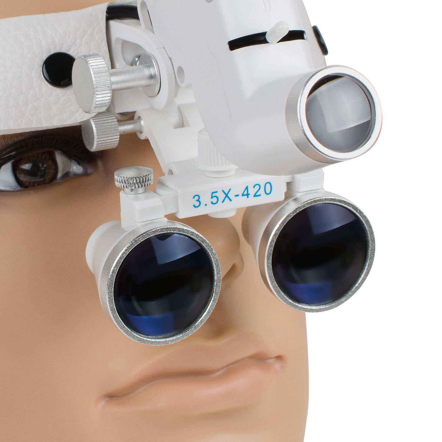 bonew-Oral Dental Fernglas Lupen Chirurgischer Glas Lupe + LED Scheinwerfer 3,5 x 280–380 mm