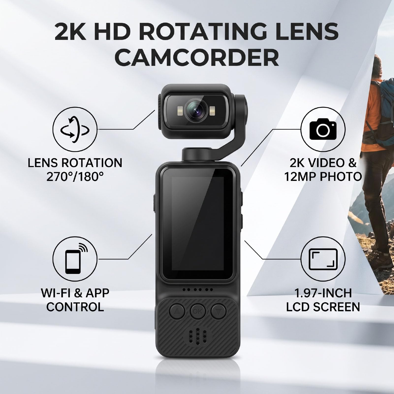 SUNGOOYUE Action Camera, Videocamera POV Portatile 2K