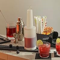 Vista 9 de Restaurantware Botella de plástico de 1 cuarto de galón de almacenamiento con boquilla transparente y tapa, botella de almacenamiento de barra, 3