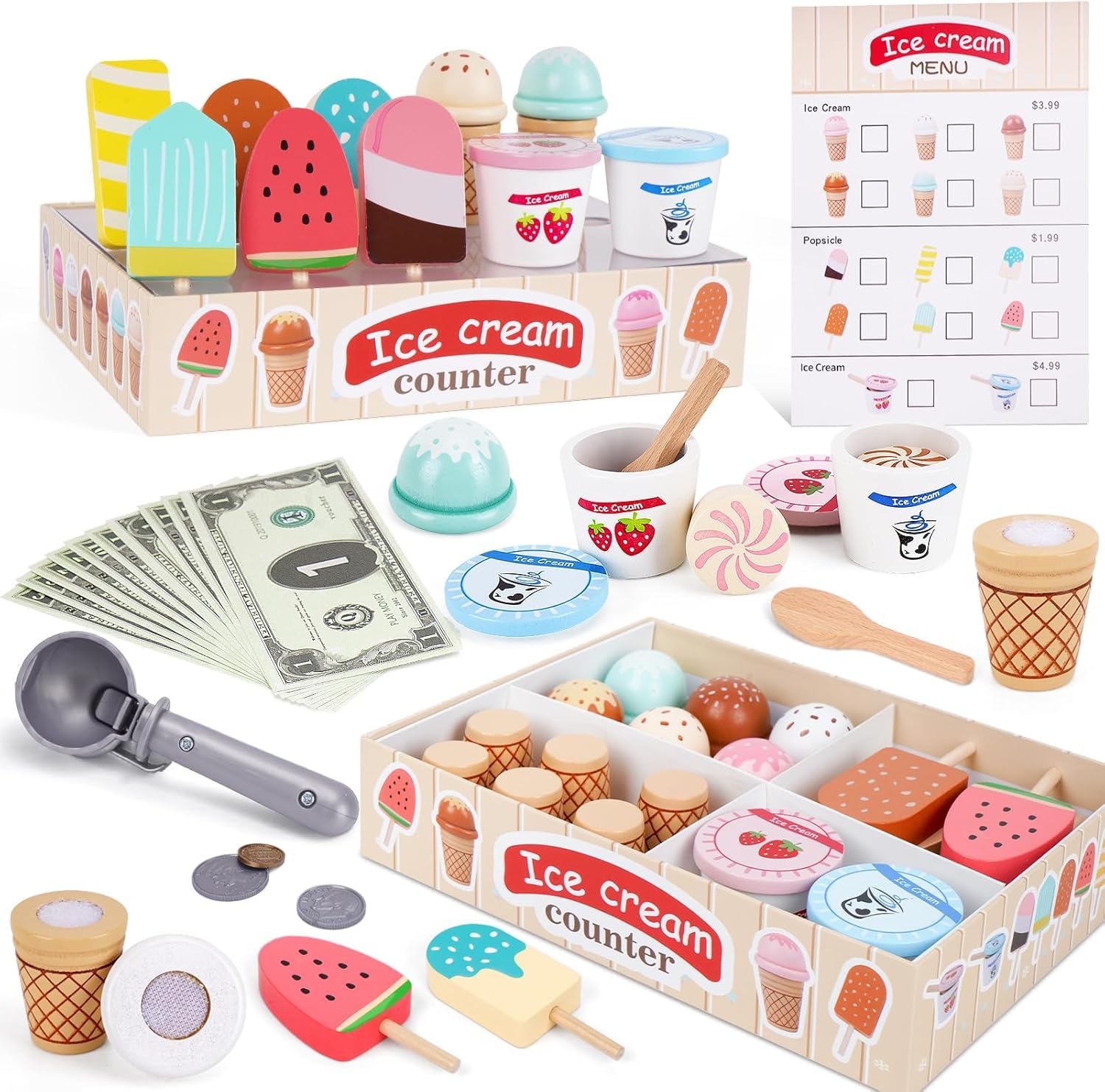 おままごとセット アイスクリーム おもちゃ 男の子 女の子 知育玩具 木のおもち…